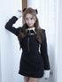 Asymmetry buckle tweed dress